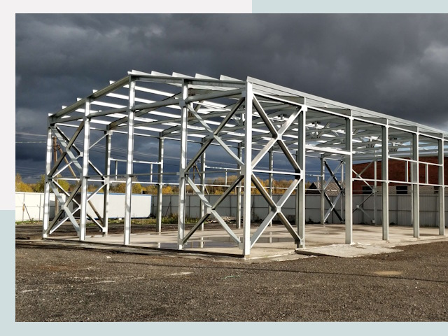 Двускатные ангары в Назарово от 617 руб. за квадрат